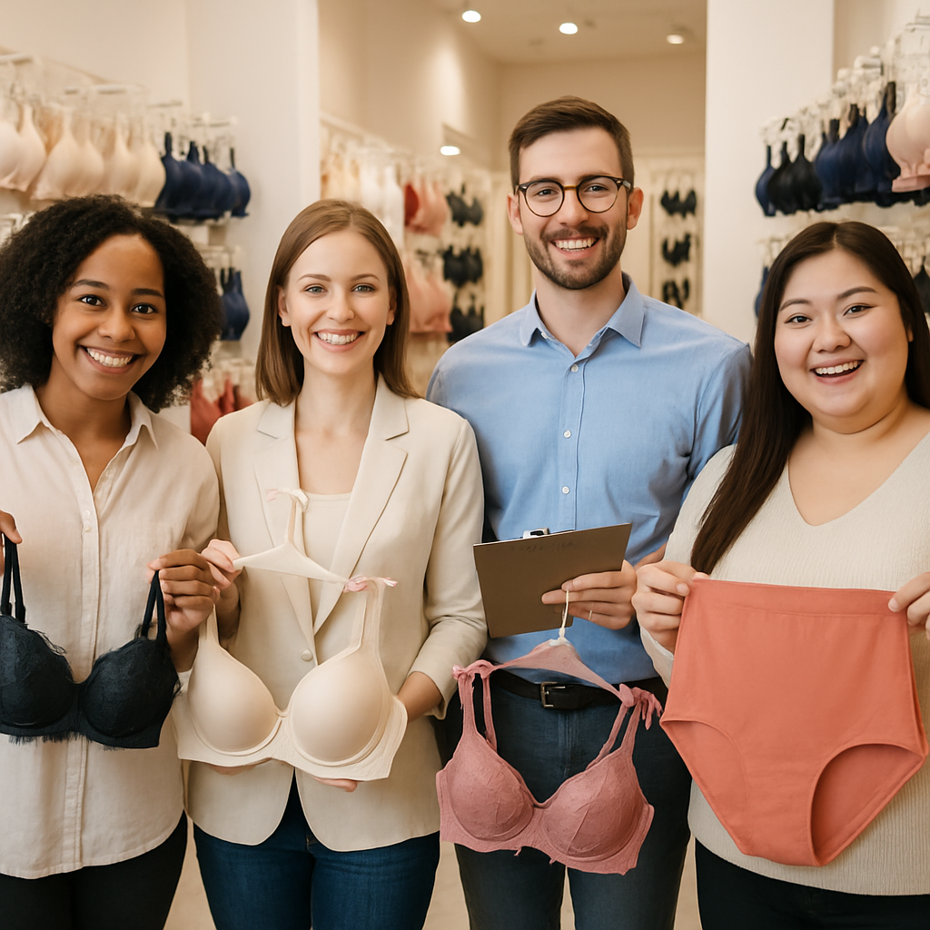 A team of professionals in a lingerie shop